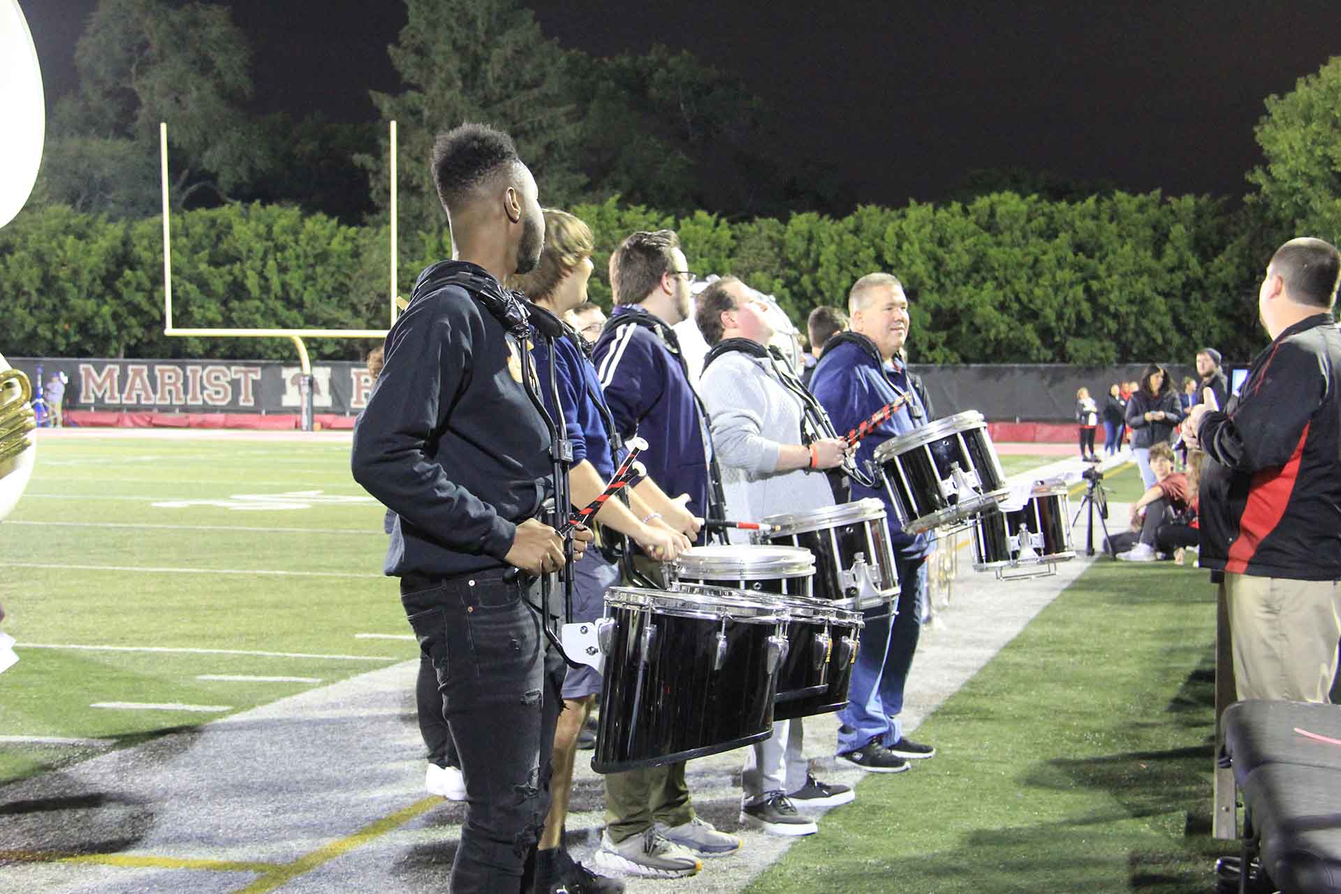 2017-5-Year-Reunion-and-Scoreboard-Dedication-drum-line-playing