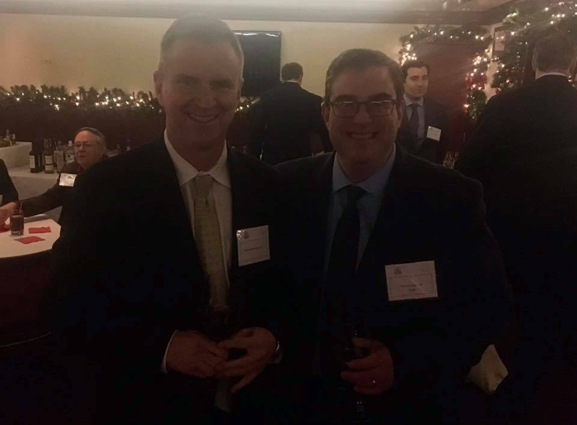 law-association-christmas-social-2019-two-people-smile