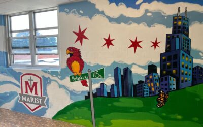 New Mural Brightens Up Marist Hallway