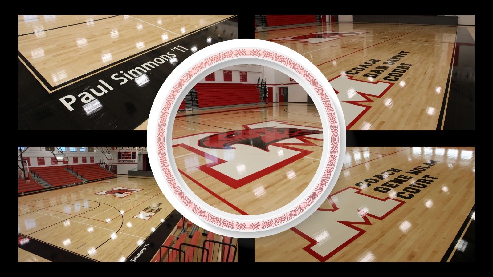 Marist High School students, alumni, and faculty at the gym floor unveiling ceremony