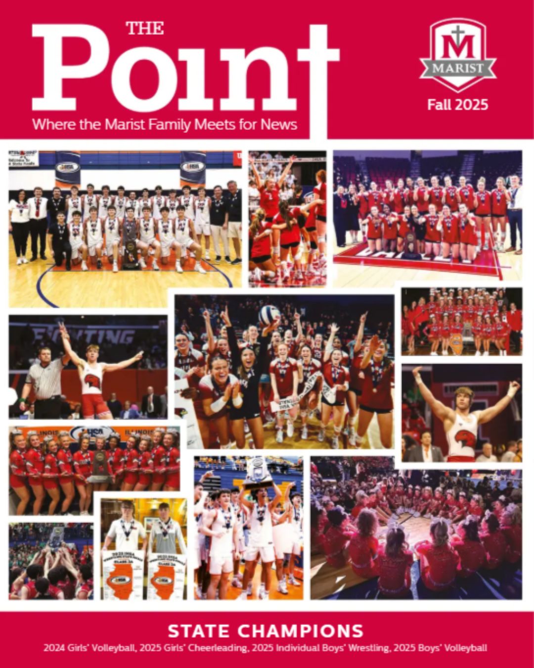 Cover of The Point magazine 2025 edition, highlighting Marist High School’s theme of Simplicity and stories of faith, service, and community.
