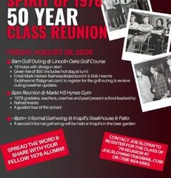 Class of 1976 50 Year Reunion: Save the Date!